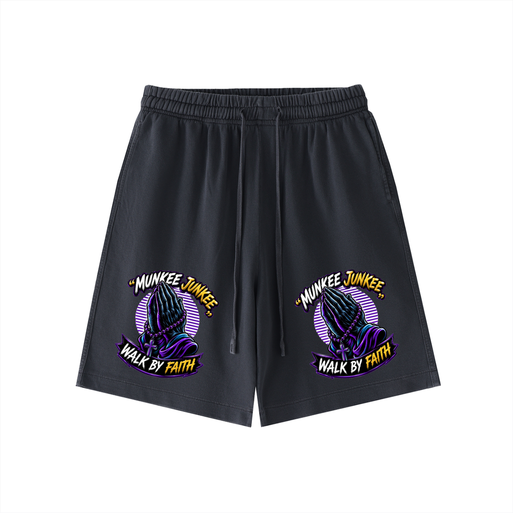 Vintage Wash Cotton Shorts unisex casual streetwear